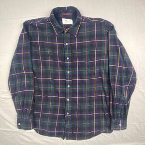 Orvis Viyella Mens Wool Cotton Plaid Shirt Made in USA MacCluer Tartan Multi XL